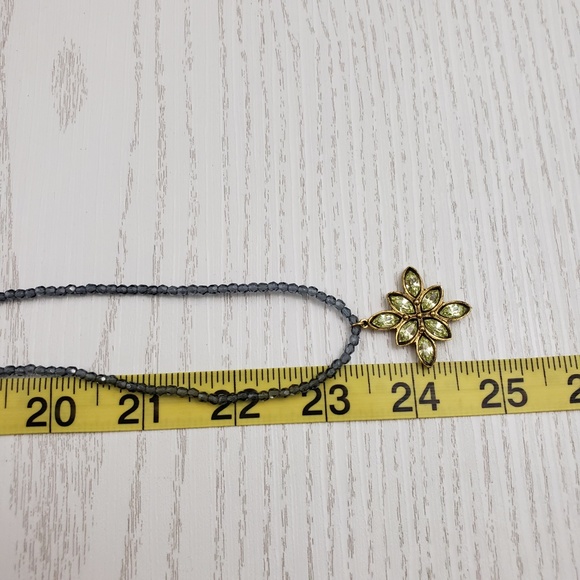 Linda Levinson Beaded Crystal Necklace Flower Blue - Picture 7 of 7